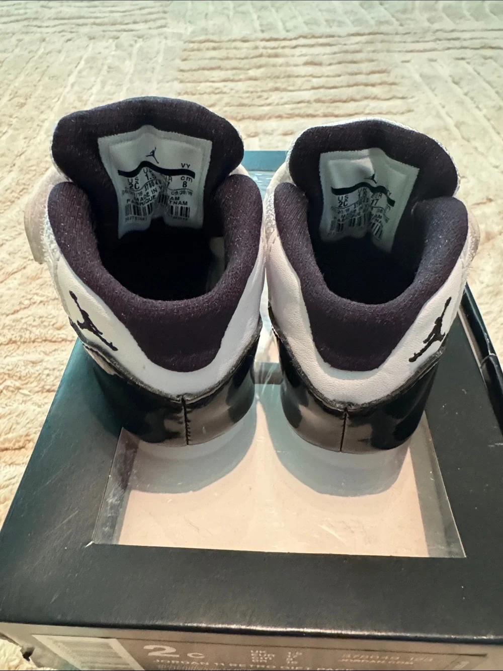 Retro Jordan Concord 11’s Crib Booties